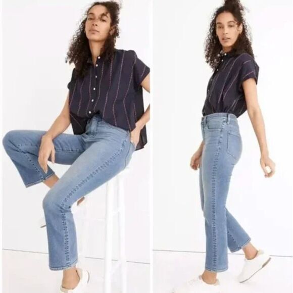 NEW Madewell Cali Demi-Boot Jeans in Dorrance Wash: TENCEL™ Denim Edition, 32 - Picture 2 of 15